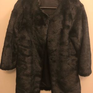 Faux fur black coat